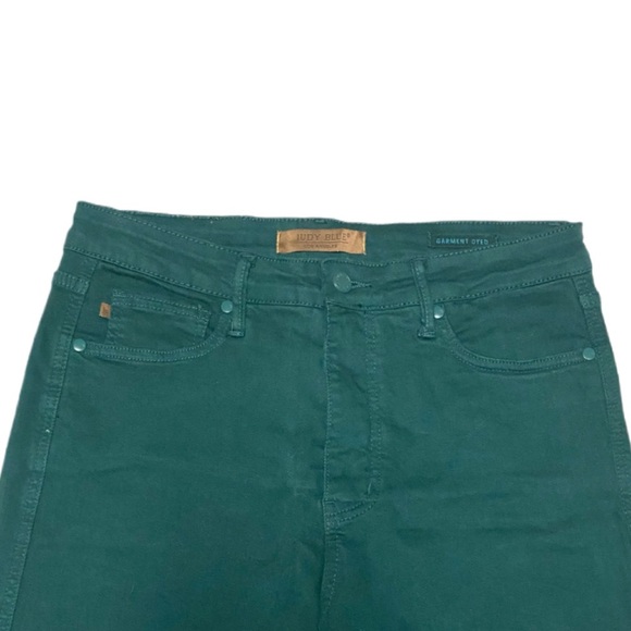 Judy Blue Women’s Tummy Control Garment Dyed Wide Leg Teal Crop Jeans Sz 9 - Picture 4 of 6